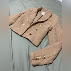 House of Harlow 1960 Beige Blazer with Gold Buttons